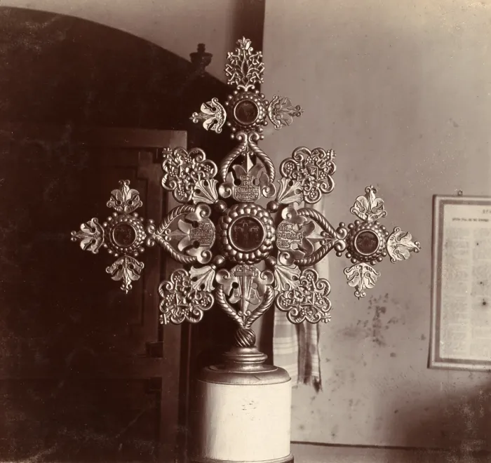 Framed Print : Altar cross in the old Church of the Assumption, a gift from Tsar Aleksei Mikhailovich, Kashin, Russia, ca. 1910 Framed Print : Altar cross in the old Church of the Assumption, a gift from Tsar Aleksei Mikhailovich, Kashin, Russia, ca. 1910