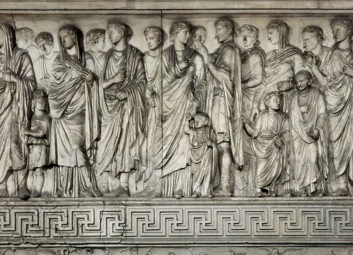 Framed Print : Altar of Peace of Augustus. 13 BC. ITALY. Rome. Roman art. Early Empire. Relief on marble. AISA / Everett Collection**US SALES ONLY**