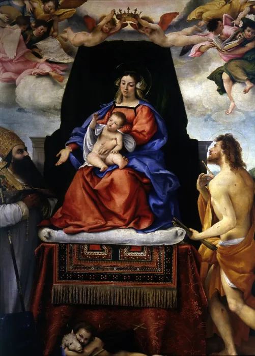 Framed Print : Altarpiece of the Holy Spirit, by Lorenzo Lotto, 1521, 16th Century, oil on board, 287 x 268 cm - Italy, Lombardy, Bergamo, Church of the Holy Spirit. Detail Framed Print : Altarpiece of the Holy Spirit, by Lorenzo Lotto, 1521, 16th Century, oil on board, 287 x 268 cm - Italy, Lombardy, Bergamo, Church of the Holy Spirit. Detail