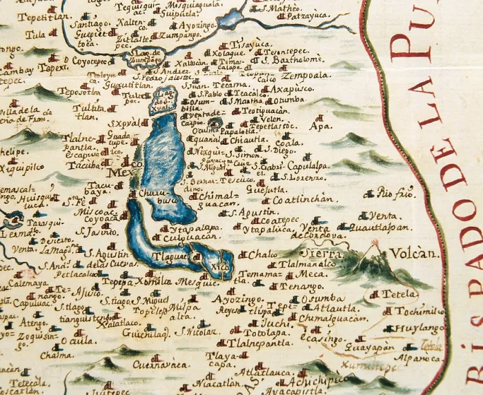 Framed Print : ALZATEJos Antonio (1737-1799). Plan of the archbishopric of Mexico: Mexico City and his lagoon. 1767. Collection Lorenzana-Borbn. Miniature Painting. SPAIN. Toledo