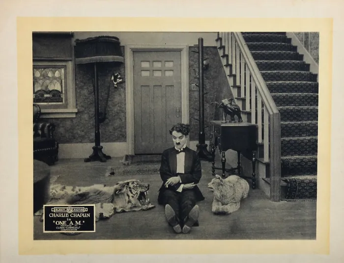 Framed Print : ONE A.M. US lobbycard, Charlie Chaplin 1916 Framed Print : ONE A.M. US lobbycard, Charlie Chaplin 1916