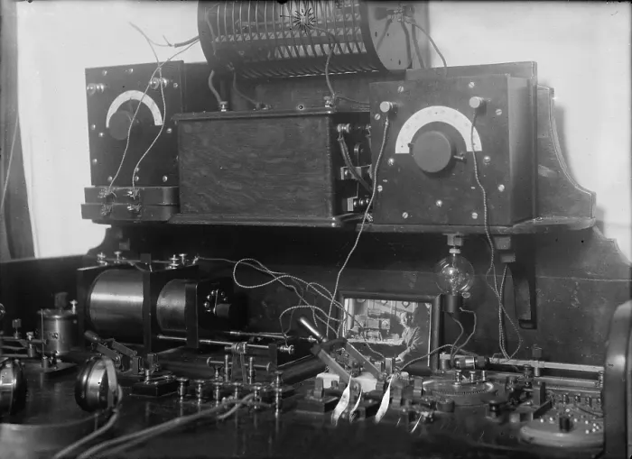 Framed Print : Amateur wireless station, photograph, circa 1910-1915