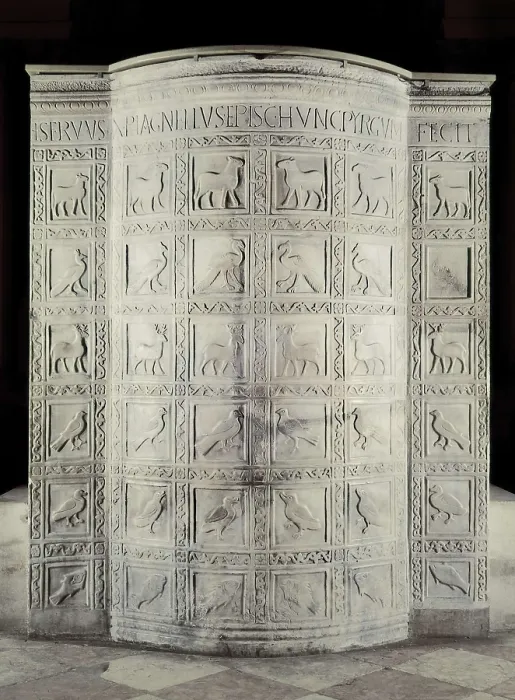 Framed Print : Ambo of Bishop Agnello. 6th c. ITALY. Ravenna. Cathedral. Early Byzantine art. Relief on marble. AISA / Everett Collection**US SALES ONLY** Framed Print : Ambo of Bishop Agnello. 6th c. ITALY. Ravenna. Cathedral. Early Byzantine art. Relief on marble. AISA / Everett Collection**US SALES ONLY**