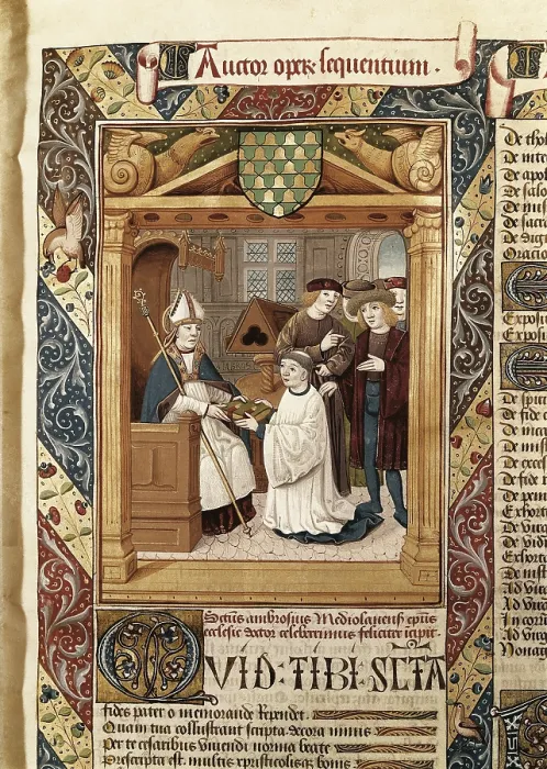 Framed Print : AMBROSE, Saint (339-397). Doctor of the Church and archbishop of Milan