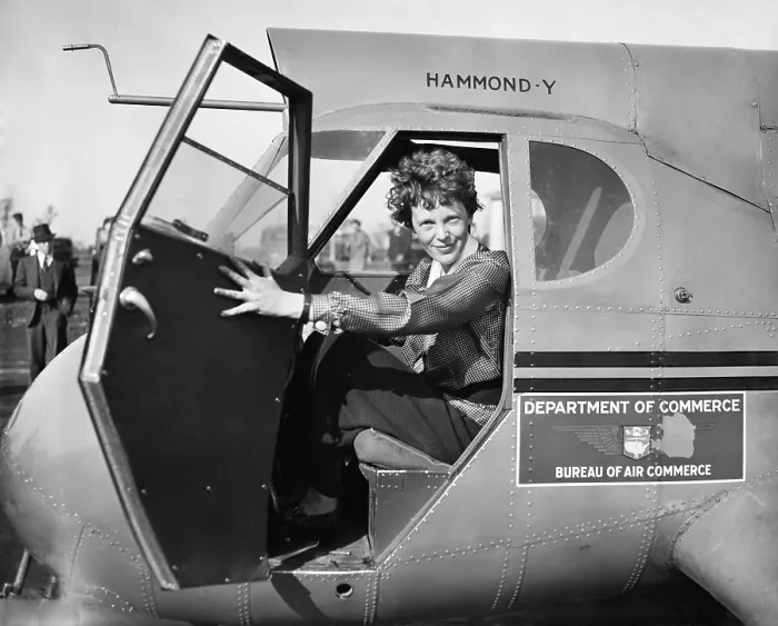 Framed Print : Amelia Earhart in Department of Commerce airplane, 1936. (BSLOC_2013_8_212) Framed Print : Amelia Earhart in Department of Commerce airplane, 1936. (BSLOC_2013_8_212)