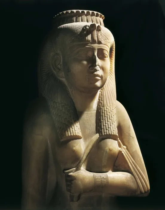 Framed Print : Amenirdis I. 712 - 698 BC. Detail. Divine worshipper (wife) of Amon. Egyptian art. Third Intermediate Period. Sculpture on rock. EGYPT. Cairo. Egyptian Museum. Proc: EGYPT