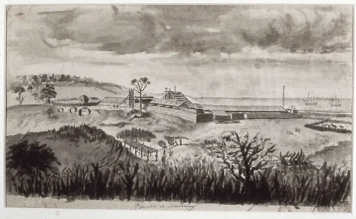Framed Print : America. Expedition of Malaspina (1789-1794). Monterrey Prison. Feather drawing by Jos Cardero. Drawing. SPAIN. Madrid. Navy Museum. AISA / Everett Collection**US SALES ONLY**