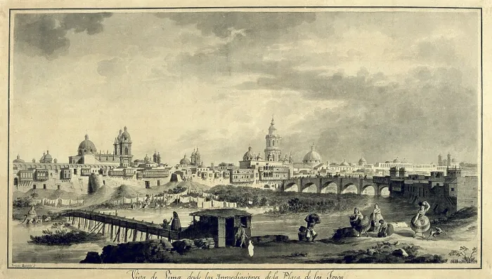 Framed Print : America. Malaspina's expedition (1789-1794). Peru. View of Lima from the surroundings of the bullfighting ring. Drawing by Fernando Brambila. Drawing. SPAIN. Madrid Framed Print : America. Malaspina's expedition (1789-1794). Peru. View of Lima from the surroundings of the bullfighting ring. Drawing by Fernando Brambila. Drawing. SPAIN. Madrid