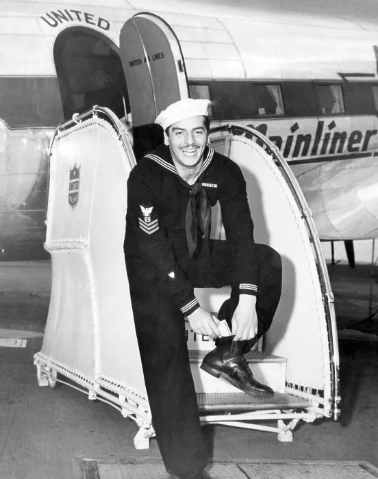 Framed Print : American actor and Coast Guardsman Victor Mature, c. 1943.. Courtesy: CSU Archives  /  Everett Collection