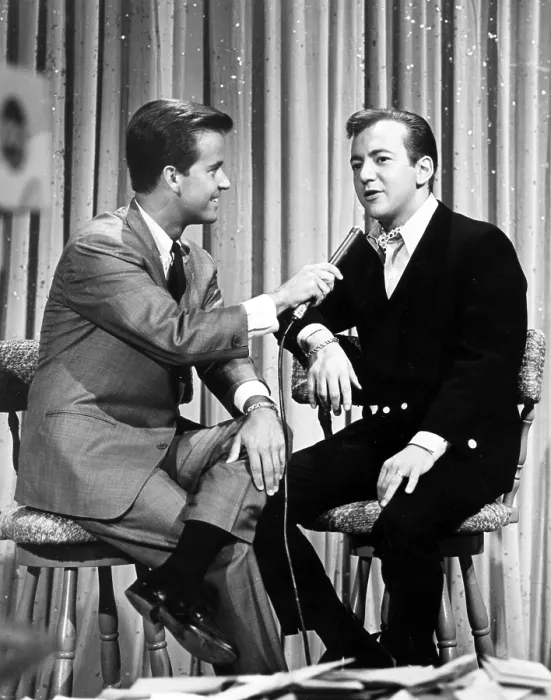 Framed Print : AMERICAN BANDSTAND, from left: Dick Clark, Bobby Darin, (1952-1989) Framed Print : AMERICAN BANDSTAND, from left: Dick Clark, Bobby Darin, (1952-1989)