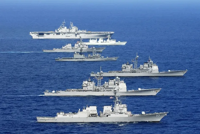 Framed Print : American Canadian and Japanese navy war ships in the Pacific Ocean during a group exercise off the coast of Hawaii on. July 29 2008 (BSLOC_2011_12_259) Framed Print : American Canadian and Japanese navy war ships in the Pacific Ocean during a group exercise off the coast of Hawaii on. July 29 2008 (BSLOC_2011_12_259)