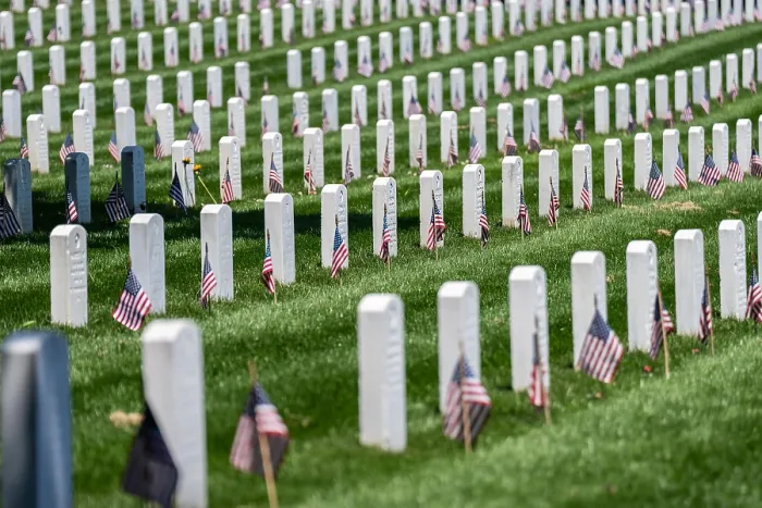 Framed Print : American flags at soldiers graves in Arlington National Cemetery on Memorial Day, May 30, 2022. (BSLOC_2022_5_22) Framed Print : American flags at soldiers graves in Arlington National Cemetery on Memorial Day, May 30, 2022. (BSLOC_2022_5_22)