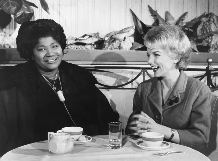 Framed Print : American gospel singer Mahalia Jackson, singer Helen O'Connell, March 30, 1962.. Courtesy: CSU Archives  /  Everett Collection