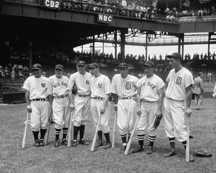 Framed Print : American League baseball greats in the line-up of the 5th All-Star Game played on July 7, 1937 Framed Print : American League baseball greats in the line-up of the 5th All-Star Game played on July 7, 1937