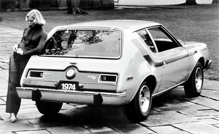 Framed Print : American Motors The Gremlin, the first US built two-door subcompact car, with a hatchback & rear lift-gate, 1974 model. Courtesy: CSU Archives / Everett Collection