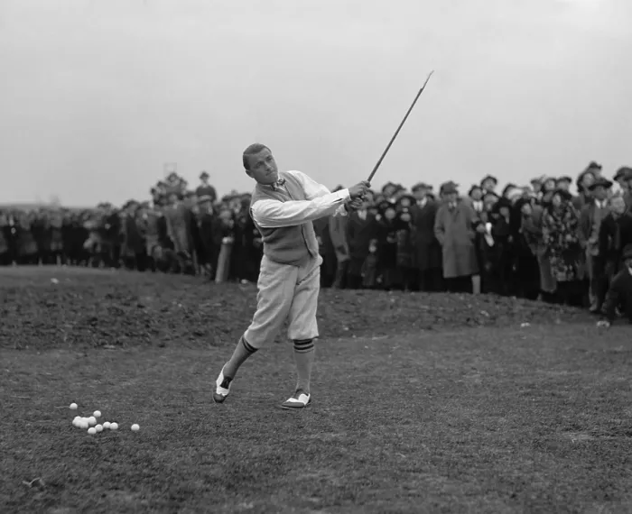 Framed Print : American professional golfer Gene Sarazen playing before a crowd of spectators, Dec. 9, 1922. At age 20, Sarazen won his first major championships in 1922: U.S Framed Print : American professional golfer Gene Sarazen playing before a crowd of spectators, Dec. 9, 1922. At age 20, Sarazen won his first major championships in 1922: U.S