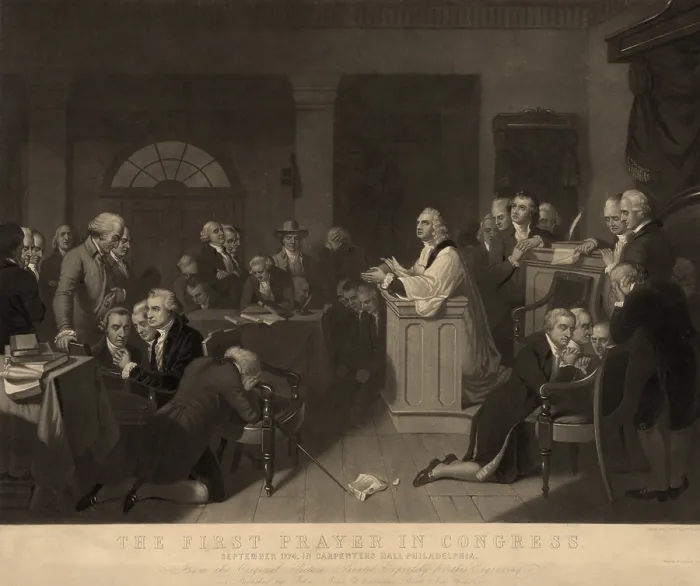 Framed Print : American Revolution, First Continential Congress, Philadelphia, Sept. 5, to Oct. 26, 1774