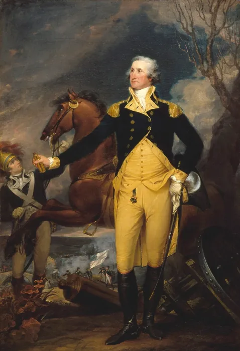 Framed Print : American Revolution. George Washington Before the Battle of Trenton, by John Trumbull, American painting, oil on canvas, c1792-94
