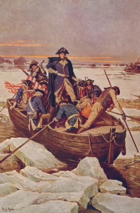 Framed Print : American Revolution. George Washington crossing the Delaware River on the night of Dec. 25, 1776 Framed Print : American Revolution. George Washington crossing the Delaware River on the night of Dec. 25, 1776