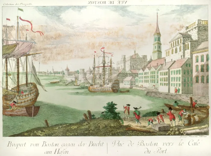 Framed Print : The American Revolution, Vue de Boston Framed Print : The American Revolution, Vue de Boston