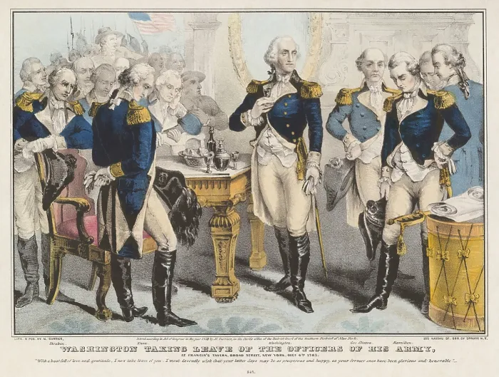 Framed Print : American Revolution. Washington taking leave of the officers of his army at Fraunces Tavern, New York City, Dec. 4, 1783 Framed Print : American Revolution. Washington taking leave of the officers of his army at Fraunces Tavern, New York City, Dec. 4, 1783