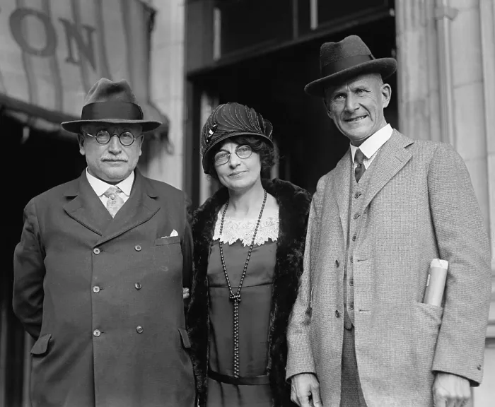 Framed Print : American Socialist politicians: Rep. Victor Berger of Wisconsin; Bertha Hale White; and Eugene Debs. Dec. 13, 1924. (BSLOC_2015_15_185)