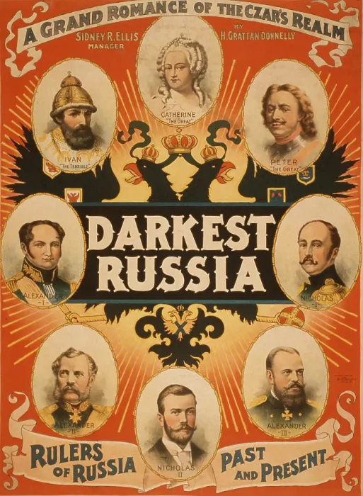Framed Print : American theatrical poster with portraits of Russian royal rulers: Ivan the Terrible, Peter the Great, Catherine the Great, and the five last Czars Framed Print : American theatrical poster with portraits of Russian royal rulers: Ivan the Terrible, Peter the Great, Catherine the Great, and the five last Czars