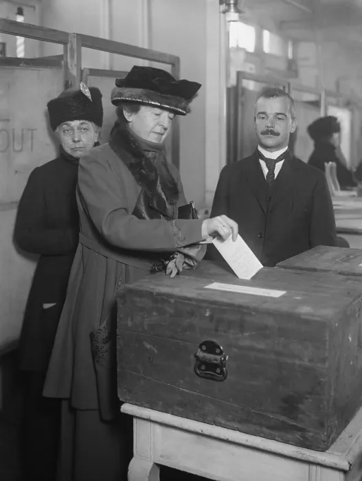 Framed Print : American woman votes, ca. 1920. The 1920 election was the first time all American female citizens over 21 were able to vote for a U.S. President. (BSLOC_2015_16_189)