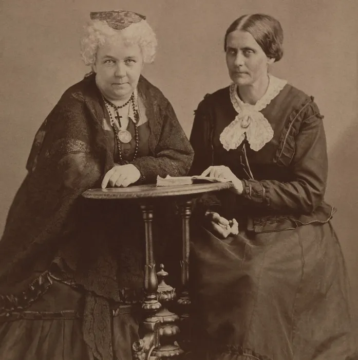 Framed Print : American women suffrage leaders, Elizabeth Cady Stanton and Susan B. Anthony, 1870. Photo by Napoleon Sarony (BSLOC_2018_2_41) Framed Print : American women suffrage leaders, Elizabeth Cady Stanton and Susan B. Anthony, 1870. Photo by Napoleon Sarony (BSLOC_2018_2_41)