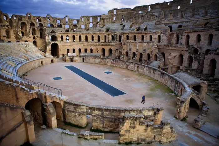 Framed Print : Amphitheatre of El Djem. 238. TUNISIA. El Djem. Roman art. Late Empire. - Lucas Vallecillos / Iberfoto / Everett Collection (447233)**US SALES ONLY**