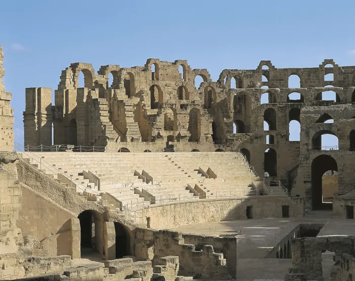 Framed Print : Amphitheatre of Thysdrus. 238. TUNISIA. AL-MAHDIYAH. El Djem. Roman art. Late Empire. Sculpture. AISA / Everett Collection**US SALES ONLY**