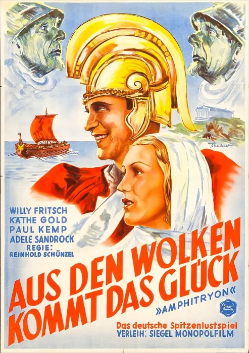 Framed Print : AMPHITRYON, (aka AUS DEN WOLKEN KOMMT DAS GLUCK), Austrian poster art, top corners: Paul Kemp times two; center from top: Willy Fritsch, Kathe Gold, 1935 Framed Print : AMPHITRYON, (aka AUS DEN WOLKEN KOMMT DAS GLUCK), Austrian poster art, top corners: Paul Kemp times two; center from top: Willy Fritsch, Kathe Gold, 1935