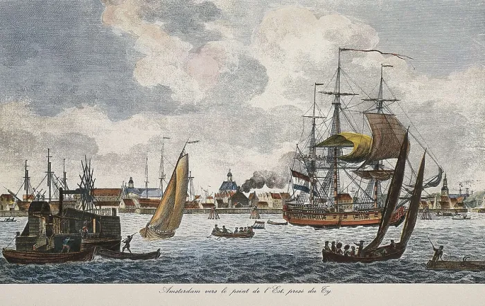 Framed Print : Amsterdam from the East Bridge in 17th c. Engraving. AISA / Everett Collection**US SALES ONLY**