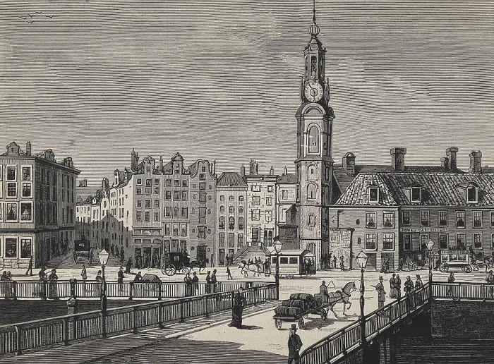 Framed Print : Amsterdam. Sophia Square in 1883. Engraving. AISA / Everett Collection**US SALES ONLY**