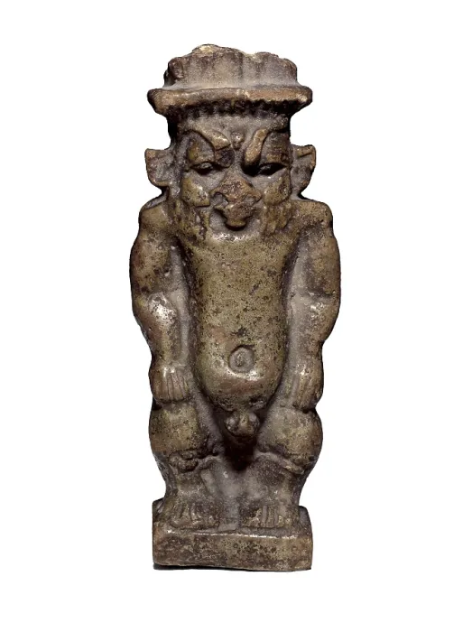 Framed Print : Amulet with a figure of god Bes. 6th c. - 3rd c. BC. Egyptian art. New Kingdom. Sculpture. SPAIN. Madrid. National Museum of Archaeology. Proc: EGYPT. Luxor. Thebes