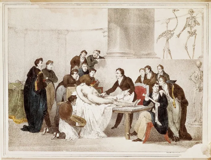 Framed Print : Anatomy lesson at the Sorbonne University in Paris (1826). Litography. FRANCE. Paris. Muse Carnavalet (Carnavalet Museum). AISA / Everett Collection**US SALES ONLY**