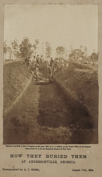 Framed Print : Andersonville Prison, Georgia, was photographed by A. J. Riddle, on August 17, 1864. Photos original caption reads, How they buried them at Andersonville, Georgia Framed Print : Andersonville Prison, Georgia, was photographed by A. J. Riddle, on August 17, 1864. Photos original caption reads, How they buried them at Andersonville, Georgia