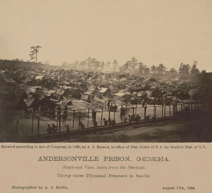 Framed Print : Andersonville Prison, Georgia, was photographed by A. J. Riddle, on August 17, 1864. The photos were commissioned by the prison commanders, Gen. John Winder and Capt. Henry Wirz