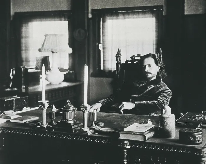 Framed Print : ANDREIEV, Leonid Nikolievich (1871-1919). Portrait of Andreyev at his office. AISA / Everett Collection**US SALES ONLY**