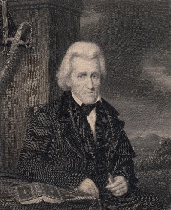 Framed Print : Andrew Jackson, engraving after 1842 miniature painting by Charles Havens Hunt. 1843 engraving by Moseley Isaac Danforth (BSLOC_2017_6_12)