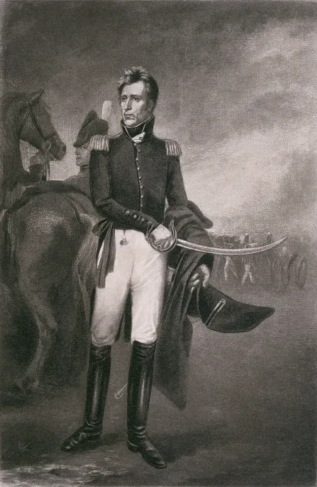 Framed Print : Andrew Jackson as the hero of New Orleans in the War of 1812. After a 1819 painting by John Vanderlyn Framed Print : Andrew Jackson as the hero of New Orleans in the War of 1812. After a 1819 painting by John Vanderlyn