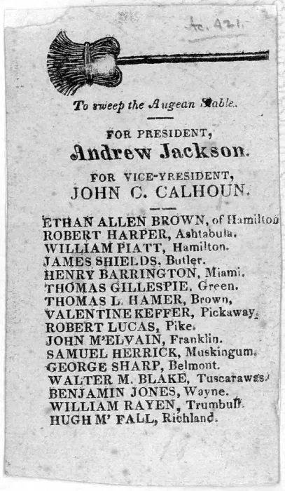 Framed Print : Andrew Jackson John C. Calhoun election ticket