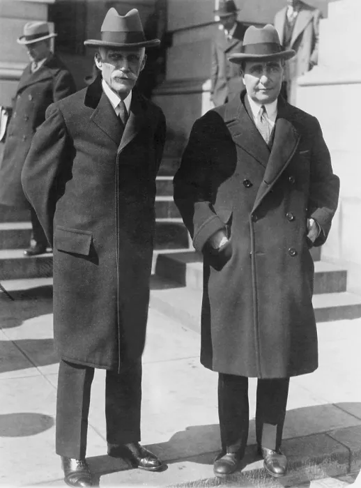 Framed Print : Andrew W. Mellon and Ogden Mills, outside the Capitol, after closing session of the Sixty-Ninth Congress