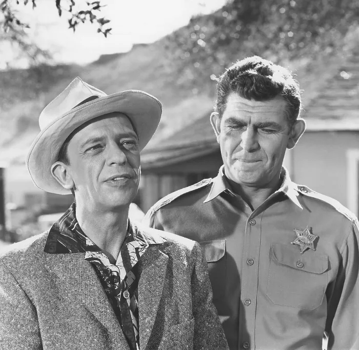 Framed Print : THE ANDY GRIFFITH SHOW, from left: Don Knotts, Andy Griffith, 1960-1968