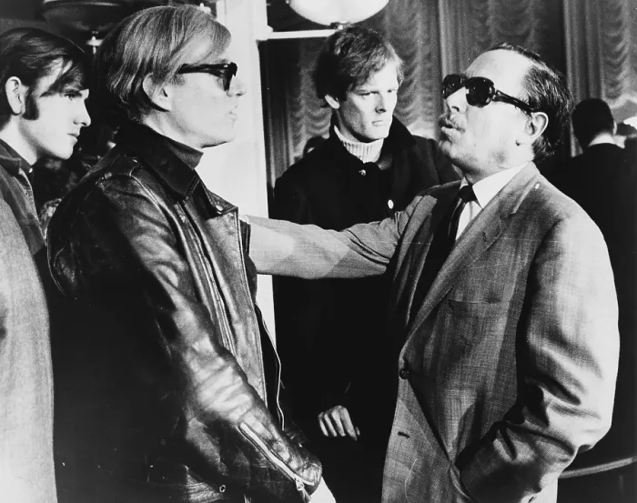 Framed Print : Andy Warhol (left) and Tennessee Williams (right) talking on the S.S. France, 1967 Framed Print : Andy Warhol (left) and Tennessee Williams (right) talking on the S.S. France, 1967