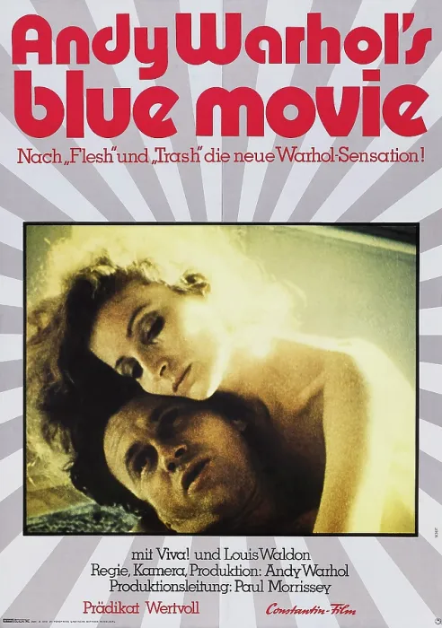 Framed Print : ANDY WARHOL'S BLUE MOVIE, German poster art, from left: Louis Waldon, Viva, 1969