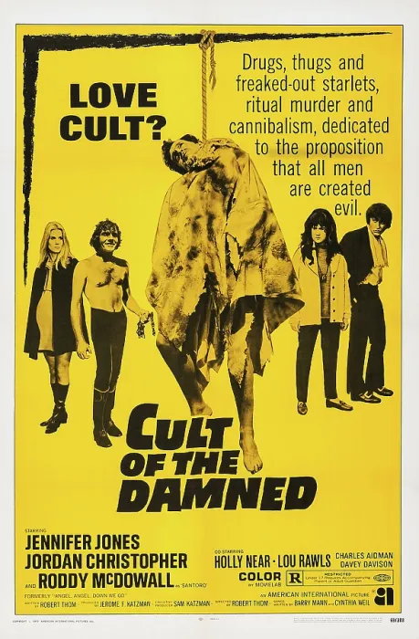 Framed Print : ANGEL, ANGEL, DOWN WE GO, (aka CULT OF THE DAMNED, reissue title), US poster art, Roddy McDowall, (far right), 1969 Framed Print : ANGEL, ANGEL, DOWN WE GO, (aka CULT OF THE DAMNED, reissue title), US poster art, Roddy McDowall, (far right), 1969