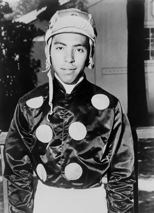 Framed Print : Angel Cordero dressed in racing silks in 1964. He raced for over 25 years, winning over 5, 000 races