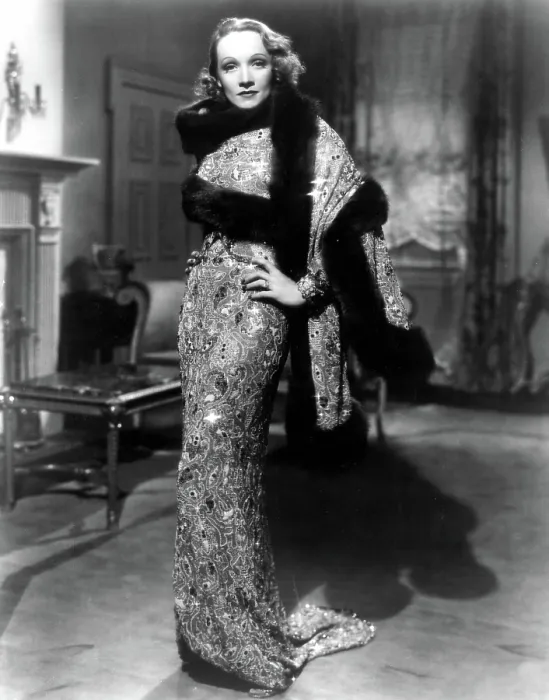 Framed Print : ANGEL, Marlene Dietrich, jeweled gown by Travis Banton, costume still, 1937 Framed Print : ANGEL, Marlene Dietrich, jeweled gown by Travis Banton, costume still, 1937