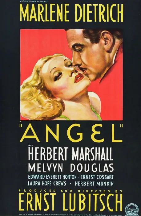Framed Print : ANGEL, US poster art, from left: Marlene Dietrich, Herbert Marshall, 1937